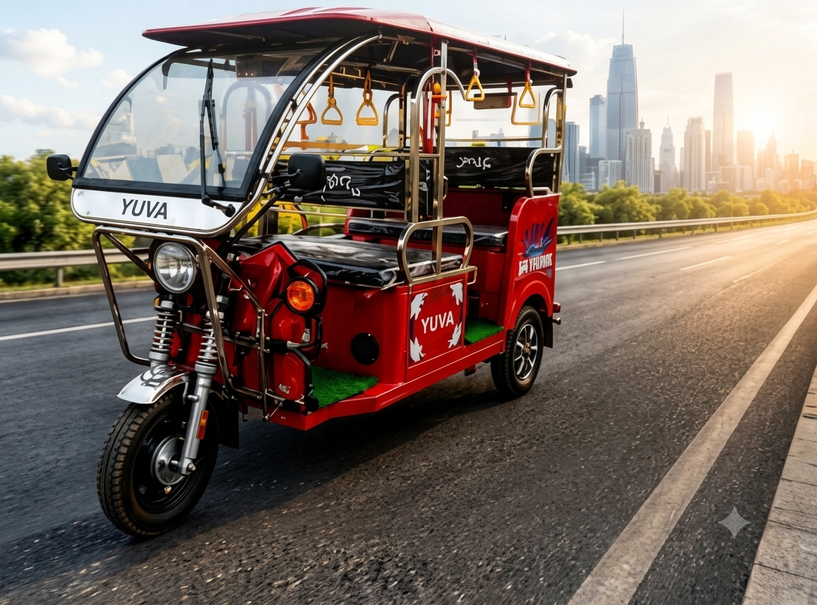 YUVA electric vehicle on the road